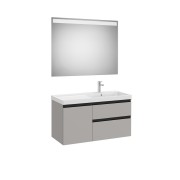 The gap pack 2t + 1p lavabo mural droite 1000mm gris moyen mat/poignées noires - ROCA A851980547 