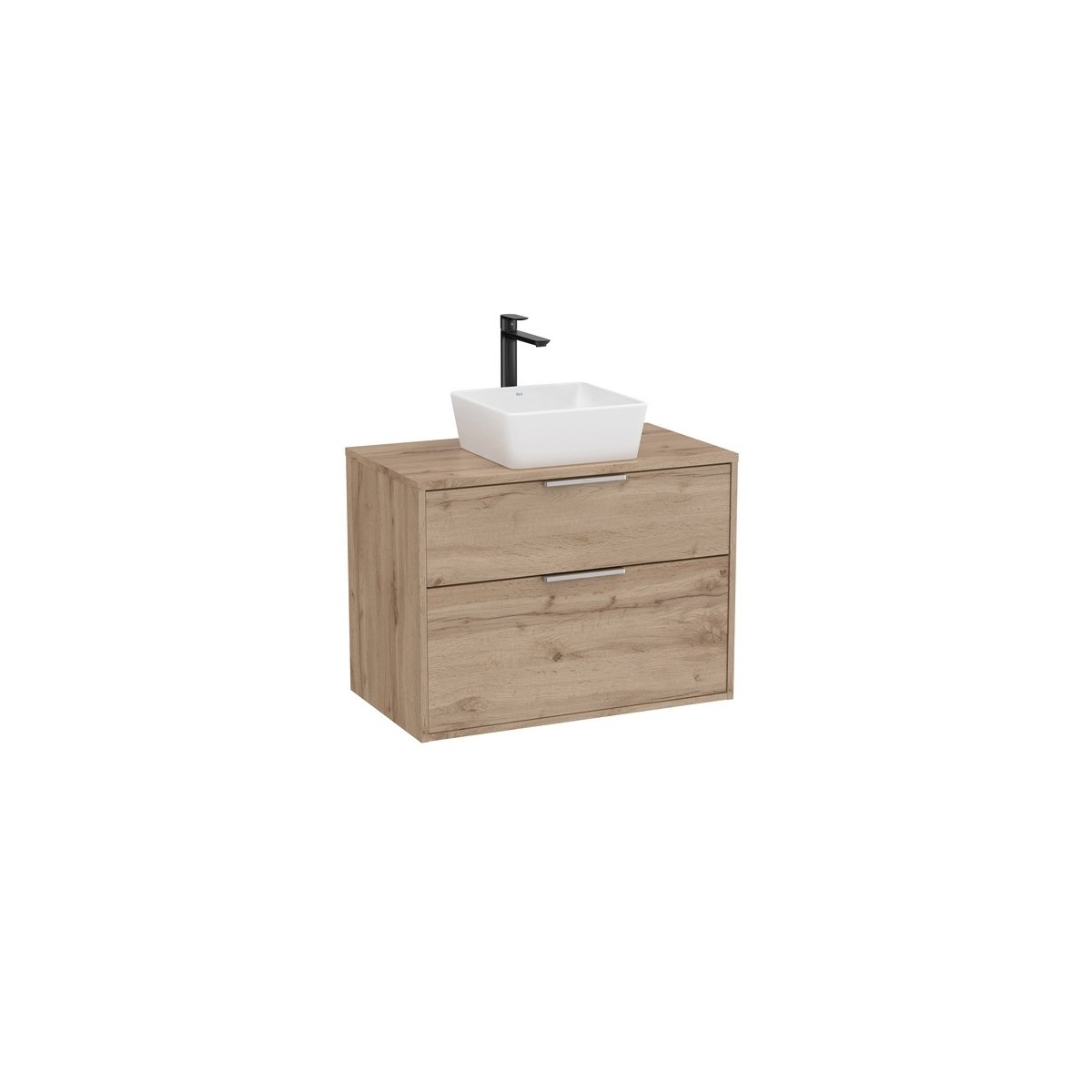 Optica meuble 2 tiroirs pour vasque à poser + plan 800 mm noyer - ROCA A851987517 