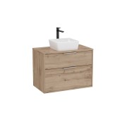 Optica meuble 2 tiroirs pour vasque à poser + plan 800 mm noyer - ROCA A851987517 