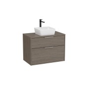 Optica meuble 2 tiroirs pour vasque à poser + plan 800 mm chêne foncé - ROCA A851987537 