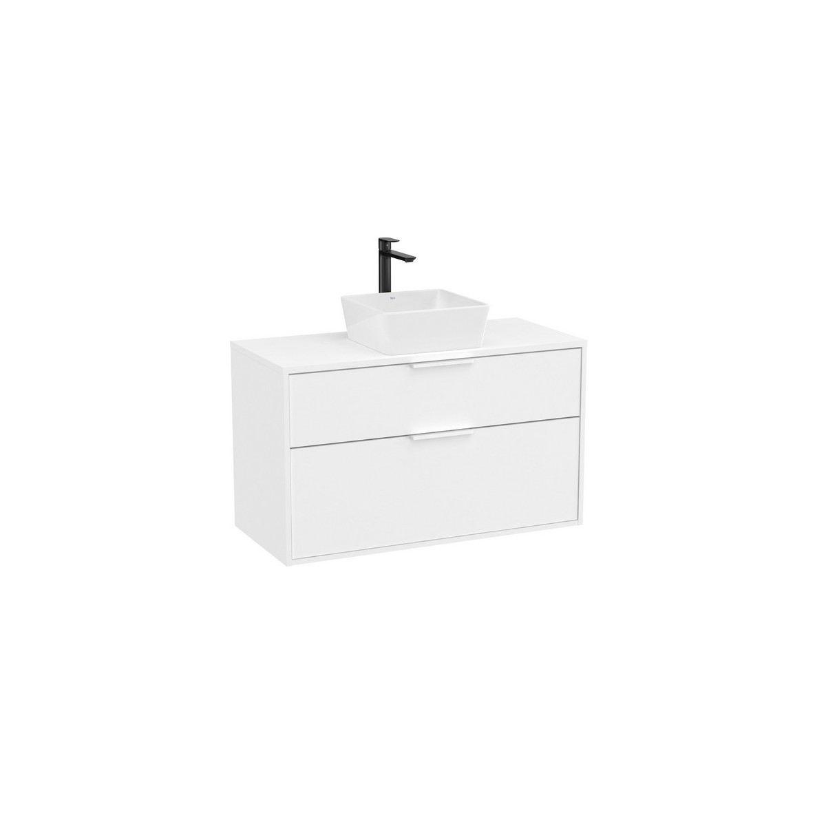 Optica meuble 2 tiroirs pour vasque à poser + plan 1000 mm blanc mat - ROCA A851988509 