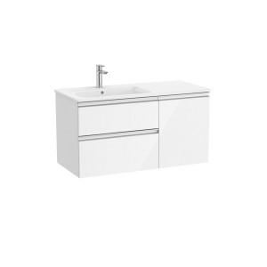 The gap unik 2t+1p lavabo asym gche slim 1000 blanc br/poignées alu brillantes - ROCA A851996806 