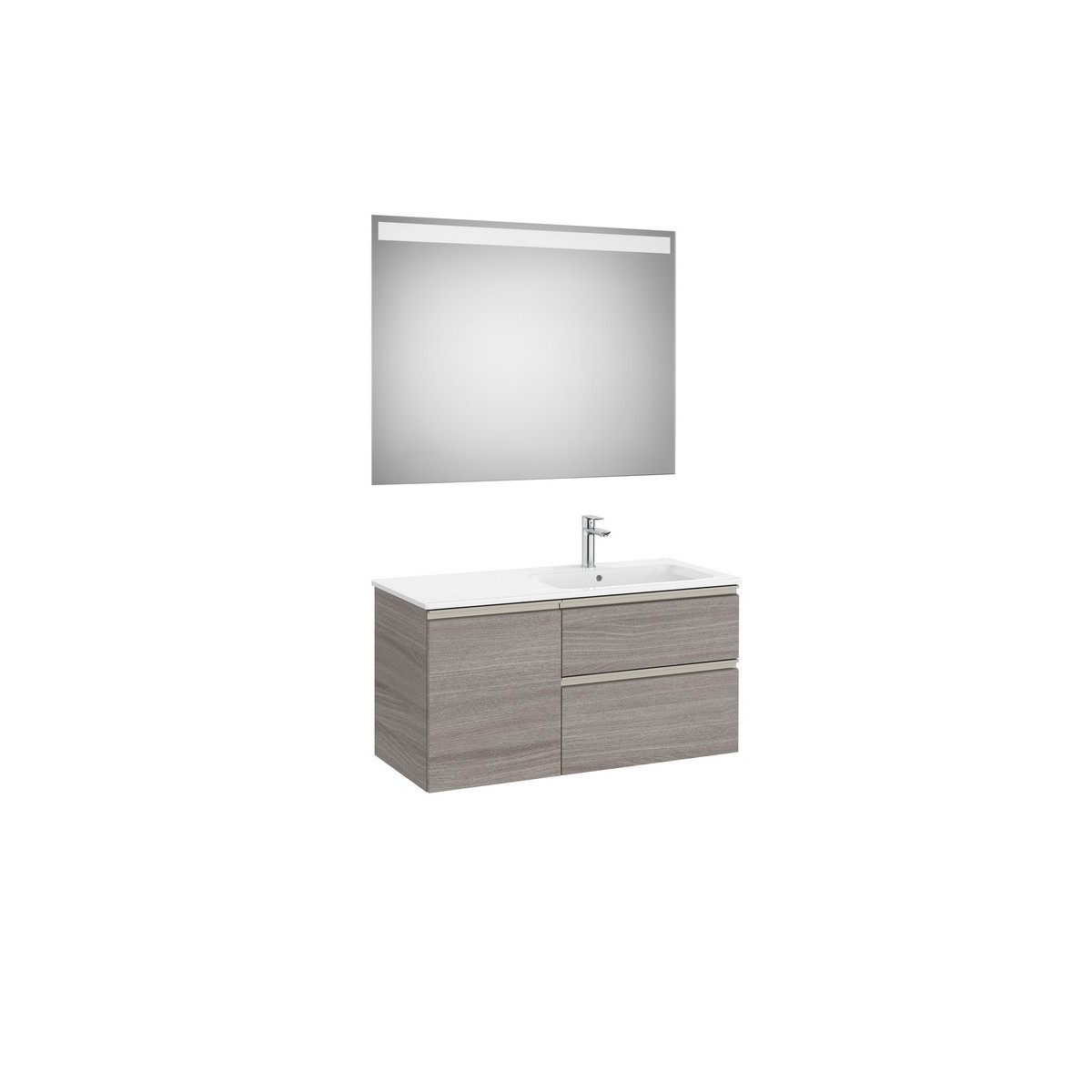 The gap pack 2t + 1p 1000 mm asymétrique droite city oak/poignées nickel mat - ROCA A851999402 