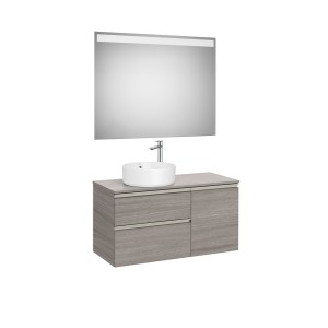 The gap pack 2t + 1p pour vasque à gauche 1000mm city oak/poignées nickel mat - ROCA A852000402 