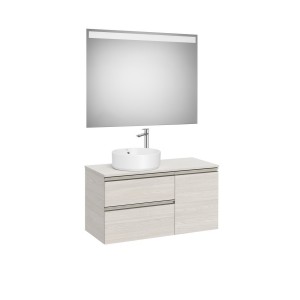 The gap pack 2t + 1p pour vasque à gauche 1000 frêne nordic/poignées nickel mat - ROCA A852000434 