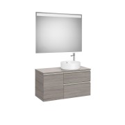 The gap pack 2t + 1p pour vasque à droite 1000mm city oak/poignées nickel mat - ROCA A852001402 