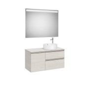 The gap pack 2t + 1p pour vasque à droite 1000 frêne nordic/poignées nickel mat - ROCA A852001434 