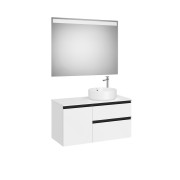 The gap pack 2t + 1p pour vasque à droite 1000mm blanc mat/poignées noires - ROCA A852001509 