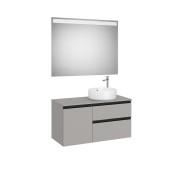 The gap pack 2t + 1p pour vasque à droite 1000mm gris moyen mat/poignées noires - ROCA A852001547 