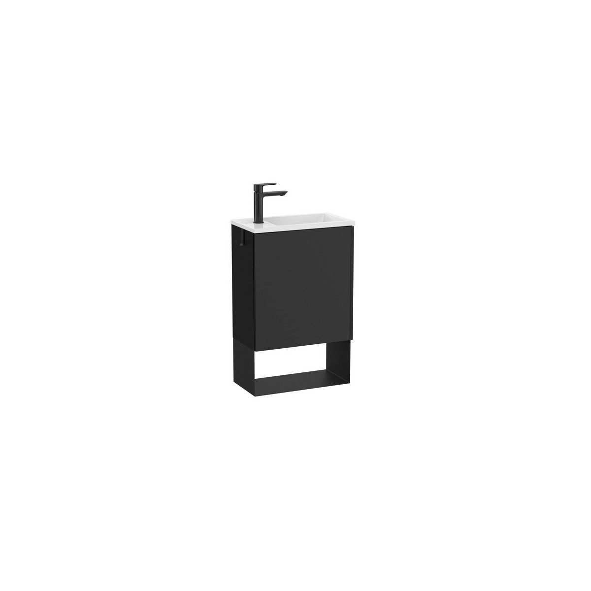 Mini pro unik 1 porte (meuble+lavabo) 450 mm noir mat - ROCA A852008523 