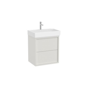 Tura unik (solution meuble 2 tiroirs + lavabo) 600 mm blanc cassé mat - ROCA A852026558 