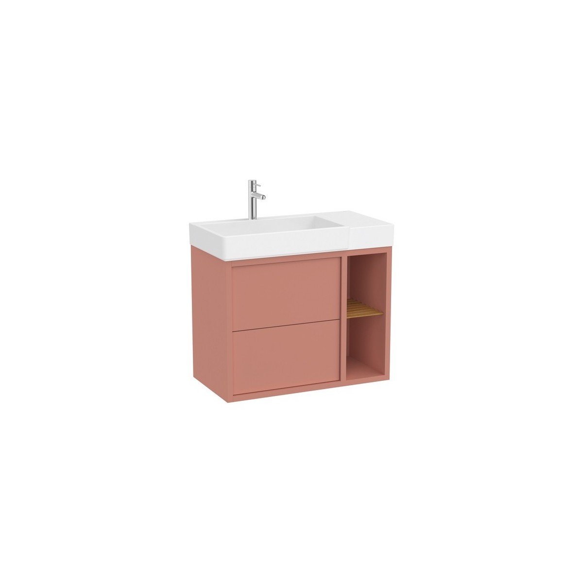 Tura unik 2t 2 niches lat lavabo asymétrique g 800 terracotta clair mat - ROCA A852028560 