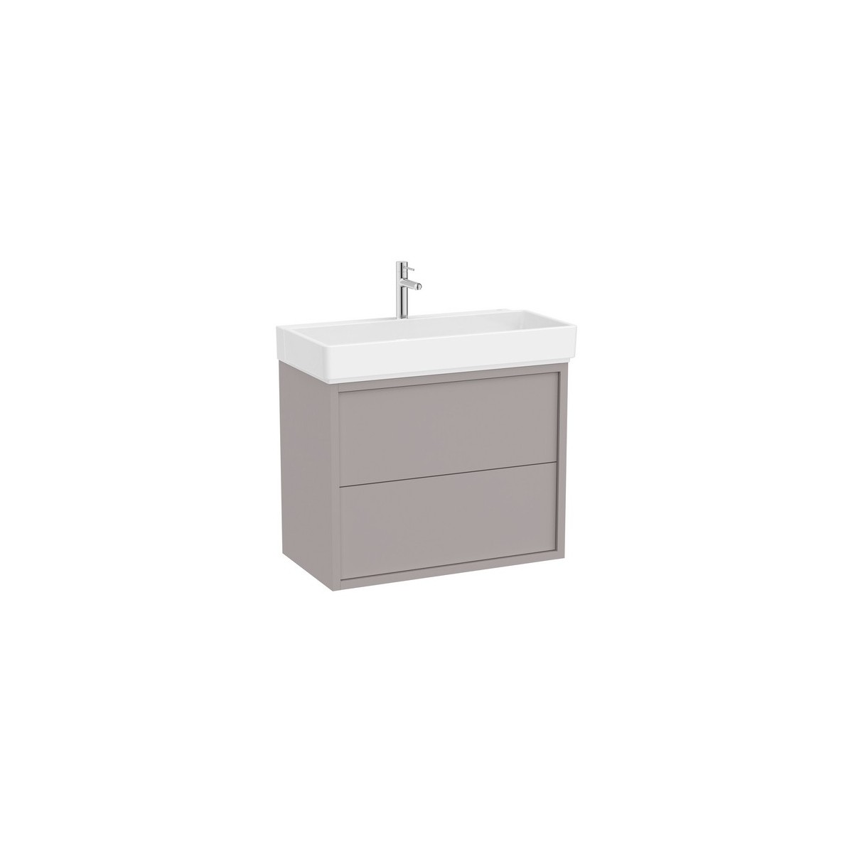 Tura unik (solution meuble 2 tiroirs + lavabo) 800 mm gris clair mat - ROCA A852033559 