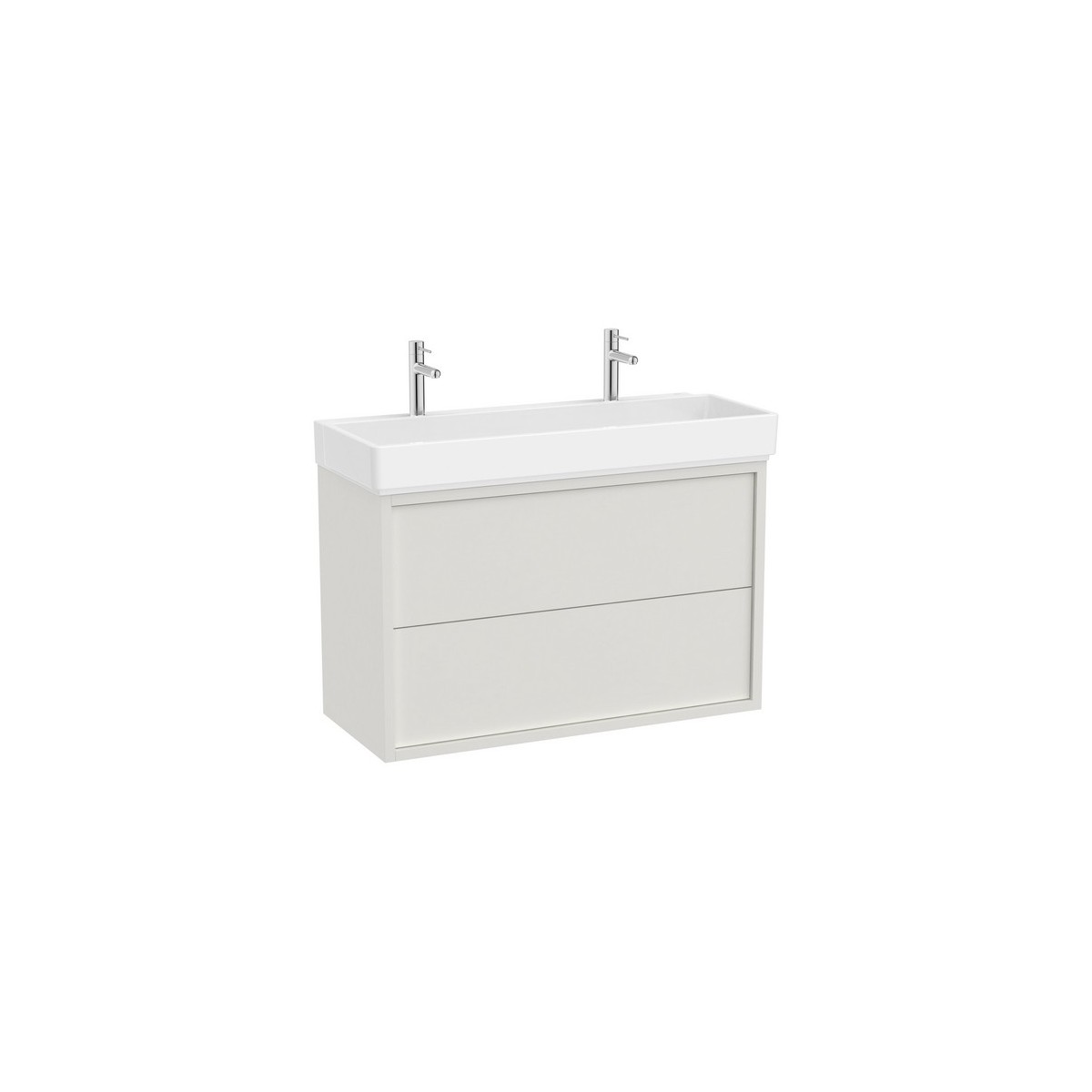 Tura unik (solution meuble 2t + lavabo percé 2 trous) 1000 mm blanc cassé mat - ROCA A852036558 