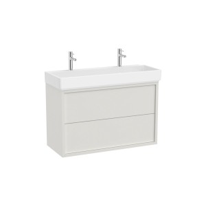 Tura unik (solution meuble 2t + lavabo percé 2 trous) 1000 mm blanc cassé mat - ROCA A852036558 