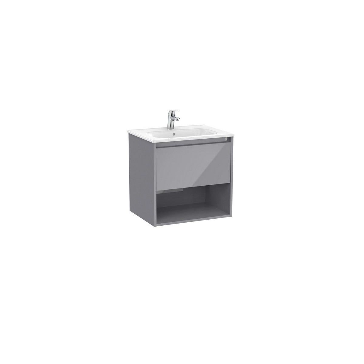 Tenor unik (meuble 1t et 1 niche inférieure + lavabo) 600 mm gris galet brillant - ROCA A852079516 