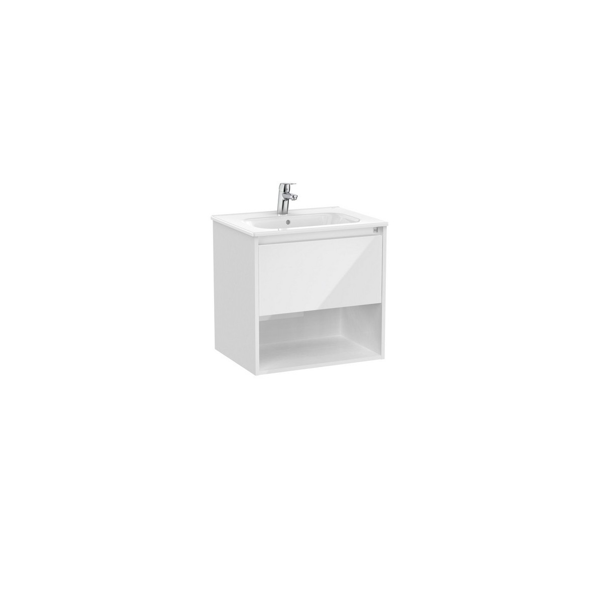 Tenor unik (meuble 1 tiroir et 1 niche inférieure + lavabo) 600mm blanc brillant - ROCA A852079806 