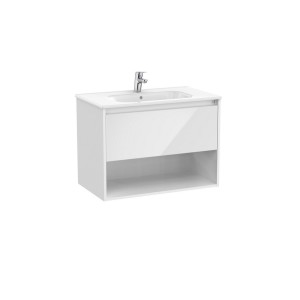 Tenor unik (meuble 1 tiroir et 1 niche inférieure + lavabo) 800mm blanc brillant - ROCA A852080806 