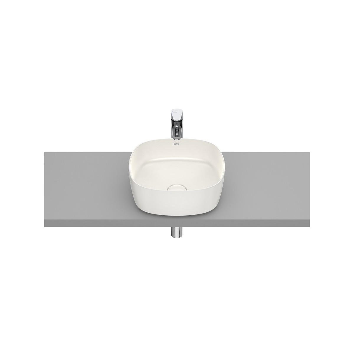 Inspira soft vasque à poser sans trop plein en fineceramic 37x37 beige - ROCA A327502650 