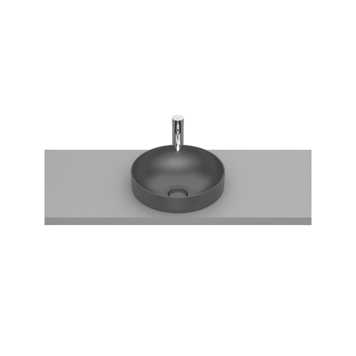 Inspira round vasque semi-encastrée en fineceramic sans trop-plein 37x37 onyx - ROCA A32752R640 