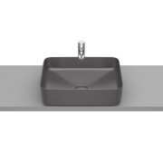Inspira square vasque à poser en fineceramic sans trop-plein 37x50 onyx - ROCA A327530640 