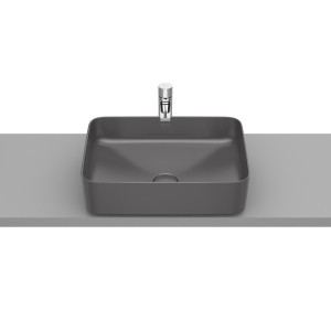 Inspira square vasque à poser en fineceramic sans trop-plein 37x50 onyx - ROCA A327530640 