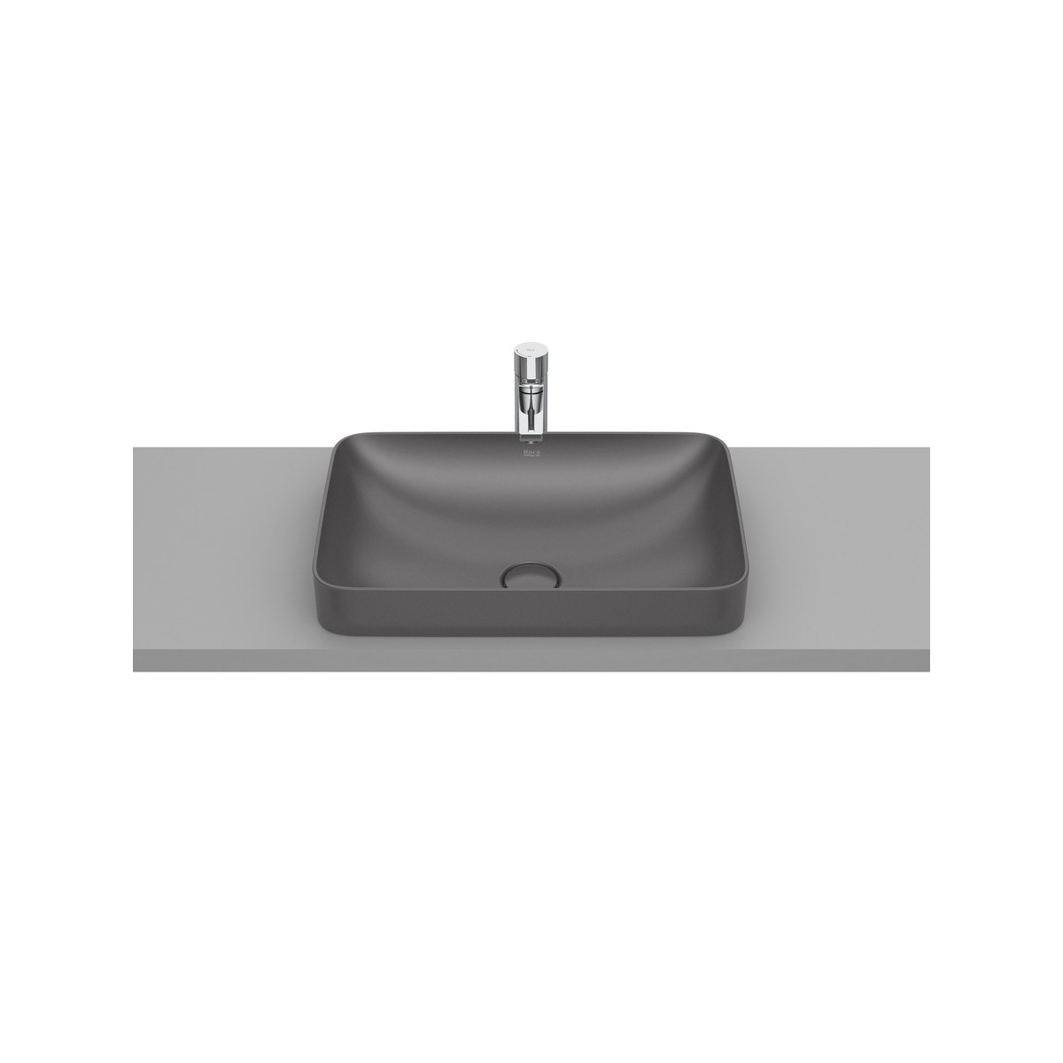 Inspira square vasque semi-encastrée en fineceramic sans trop-plein 550x370 onyx - ROCA A327534640 