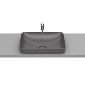 Inspira square vasque semi-encastrée en fineceramic sans trop-plein 550x370 onyx - ROCA A327534640 
