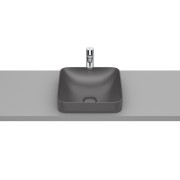 Inspira square vasque semi-encastre en fineceramic sans trop-plein 37x37 onyx - ROCA A32753R640 