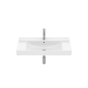 Ona lavabo mural centré avec jeu de fixations 800x460 h 80 blanc brillant - ROCA A32768H000 