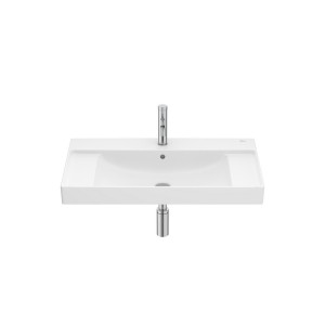 Ona lavabo mural 800x460 h 80 centré blanc mat - ROCA A32768H620 