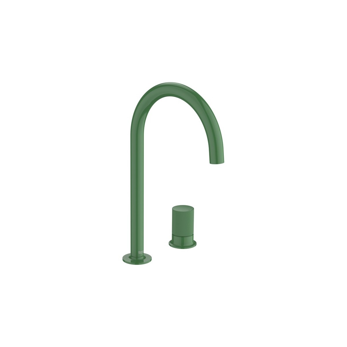 Nu mitigeur lavabo "l" 2 trous corps lisse poignée cannelée vert menthe - ROCA A5A3D3FP20 
