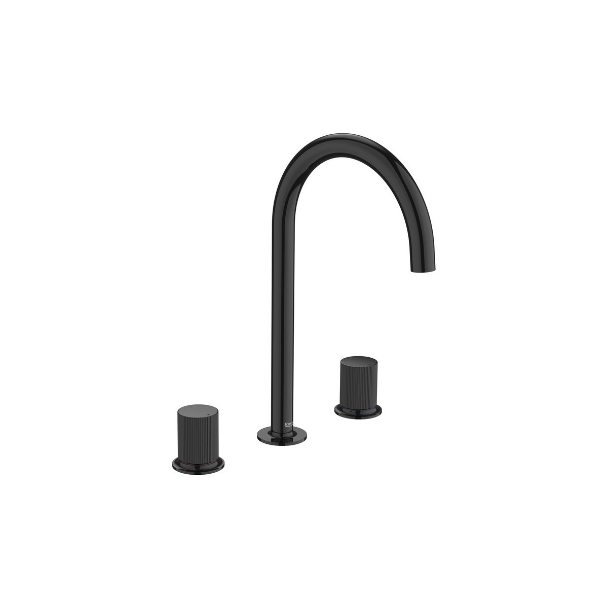 Nu mélangeur pour lavabo "l" 3 tr corps lisse poignées cannelées. titanium black - ROCA A5A3E3FCN0 