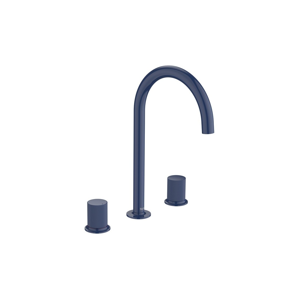 Nu mélangeur pour lavabo "l" 3 trous corps lisse poignées cannelées. bleu cobalt - ROCA A5A3E3FP00 