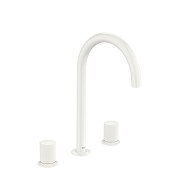 Nu mélangeur pour lavabo "l" 3 tr corps lisse poignées cannelées blanc brillant - ROCA A5A3E3FP30 