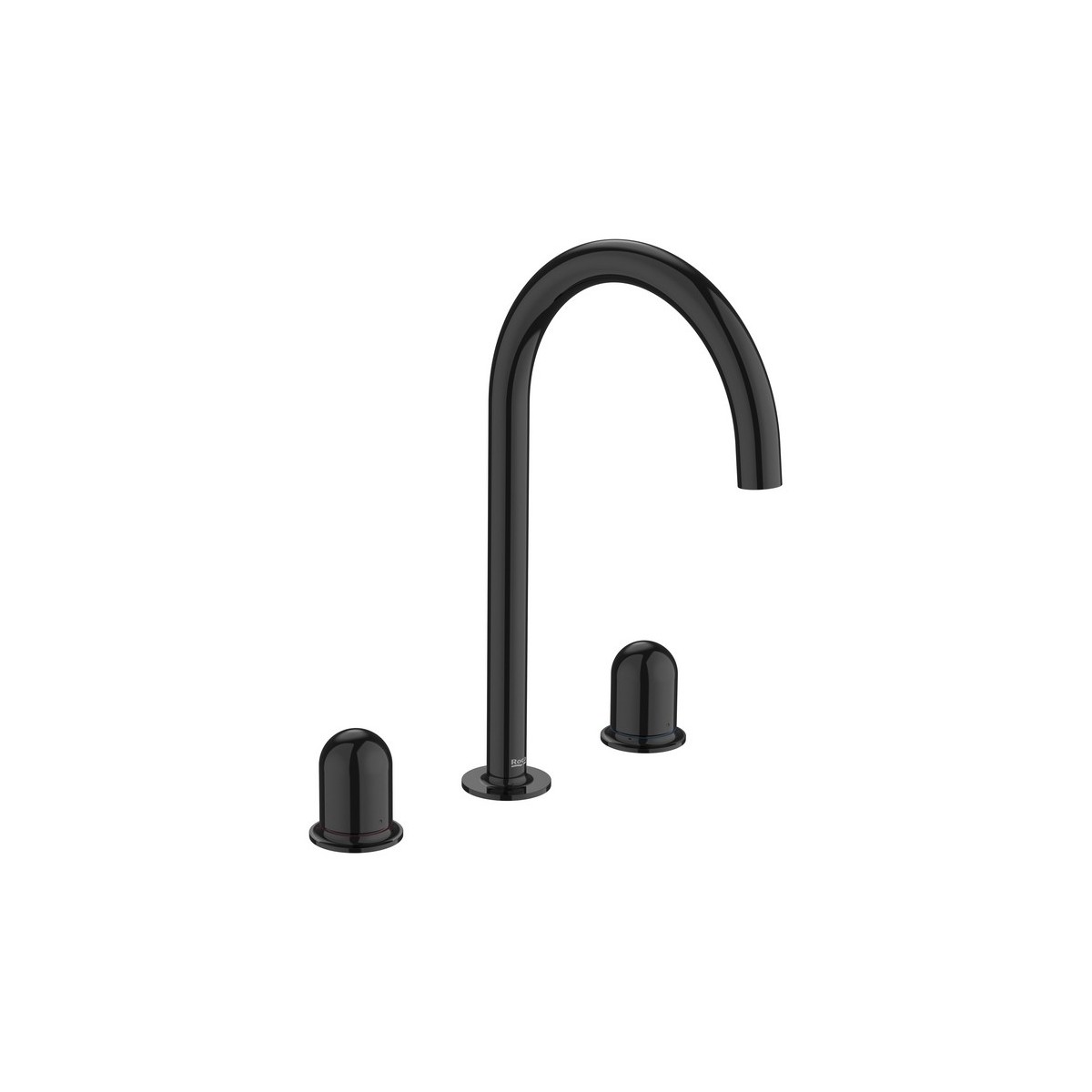 Nu mélangeur pour lavabo "l" 3 trous corps lisse poignée dôme titanium black - ROCA A5A3V3FCN0 