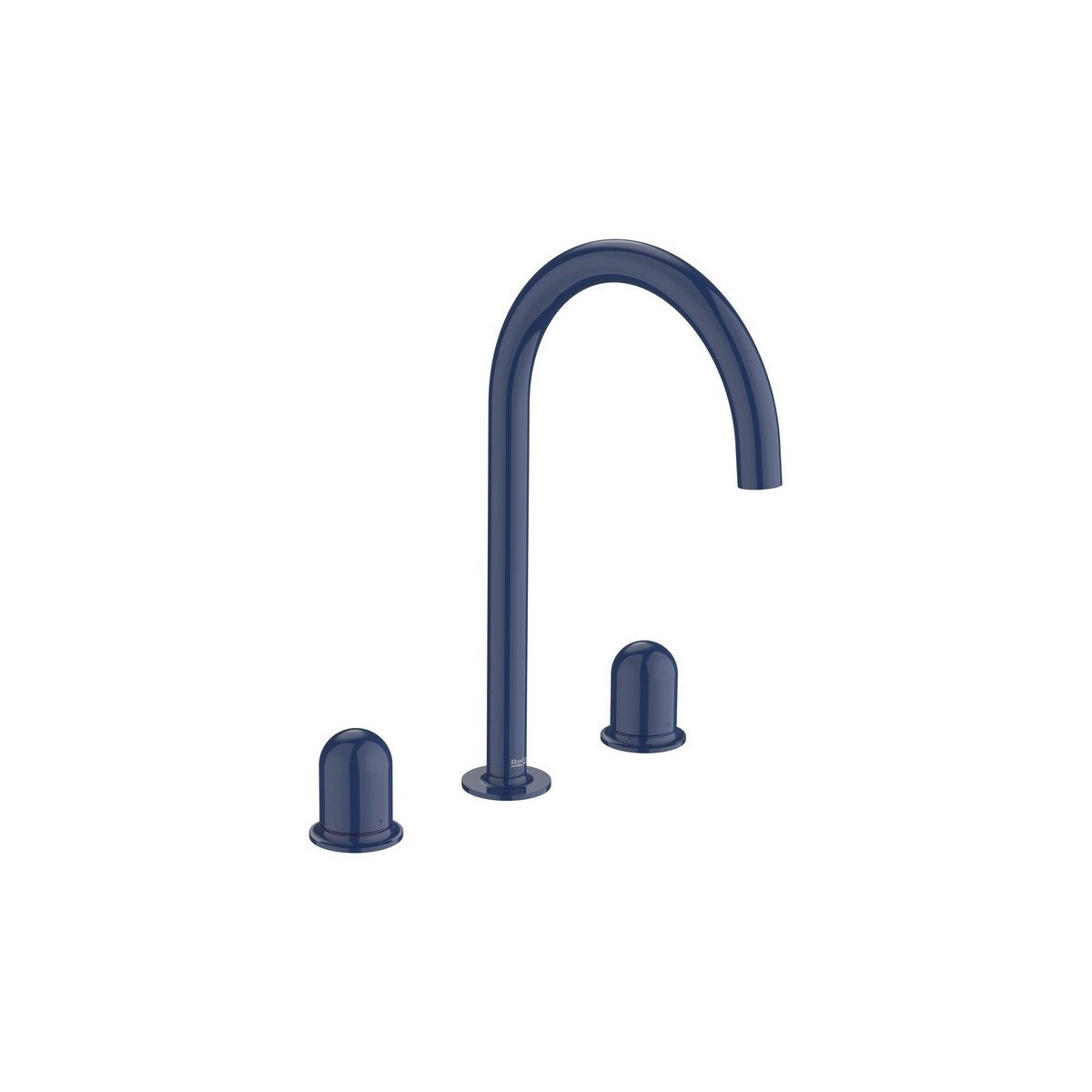 Nu mélangeur pour lavabo "l" 3 trous corps lisse poignée dôme bleu cobalt - ROCA A5A3V3FP00 