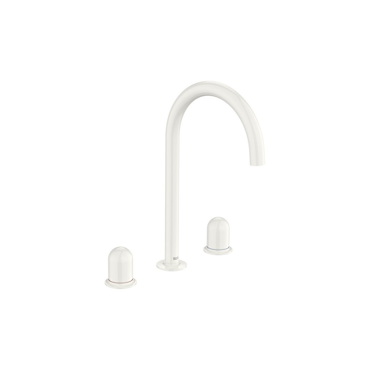 Nu mélangeur pour lavabo "l" 3 trous corps lisse poignée dôme blanc brillant - ROCA A5A3V3FP30 