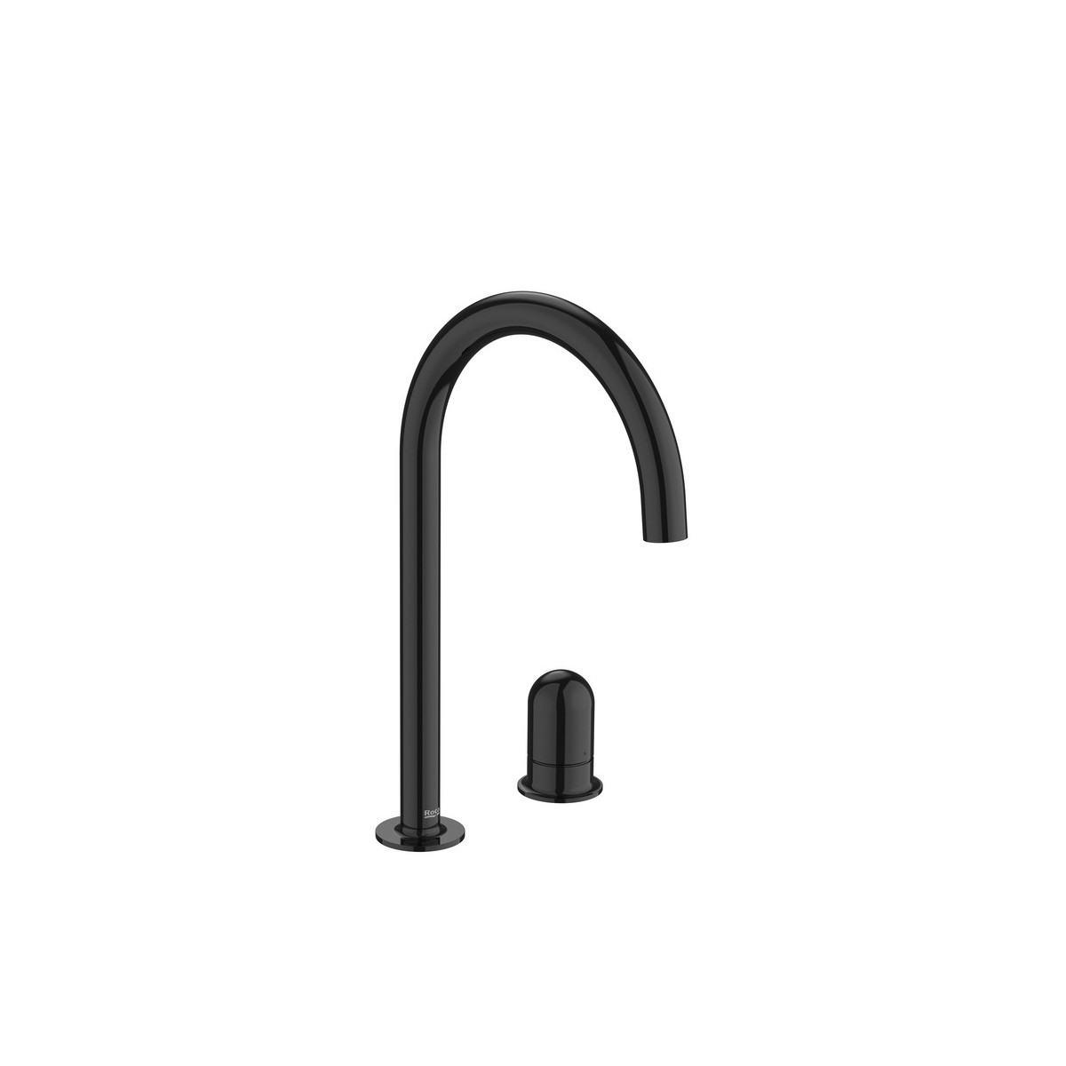 Nu mitigeur lavabo "l" 2 trous corps lisse poignée dôme titanium black - ROCA A5A3W3FCN0 