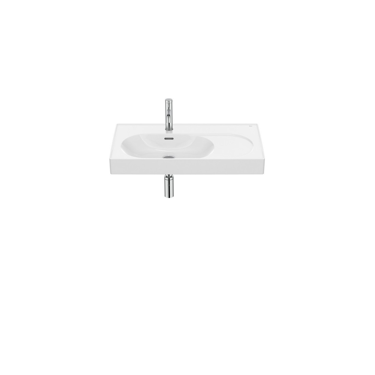 Meridian lavabo mural asymétrique gauche en fineceramic® blanc brillant 800x460m - ROCA A327743000 