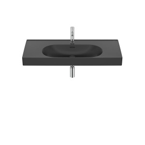Meridian lavabo mural en fineceramic® noir mat 1000x460mm - ROCA A327746080 