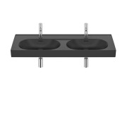 Meridian lavabo double mural en fineceramic® noir mat 1200x460mm - ROCA A327747080 