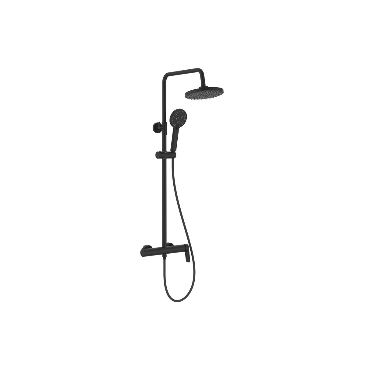 Colonne de douche télescopique Vega Round noir mat avec mitigeur - ROCA A5A976ENB0