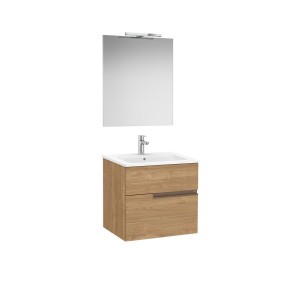 Victoria-n pack (meuble+lavabo+miroir+applique) 2 tiroirs droite 600 mm noyer - ROCA A852105517 