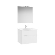 Victoria-n pack (meuble+lavabo+miroir+applique) 2 tiroirs 700 mm blanc mat - ROCA A852106509 