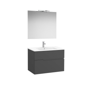 Victoria-n pack (meuble+lavabo+miroir+applique) 2 tiroirs 800 mm onyx - ROCA A852107531 