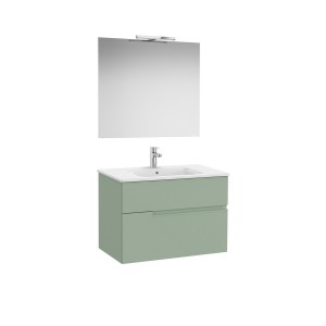 Victoria-n pack (meuble+lavabo+miroir+applique) 2 tiroirs 800 mm vert sauge - ROCA A852107564 