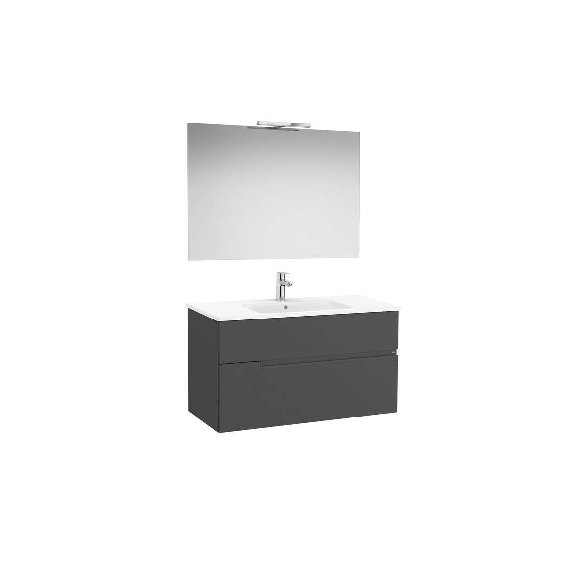 Victoria-n pack (meuble+lavabo+miroir+applique) 2 tiroirs 1000 mm onyx - ROCA A852108531 