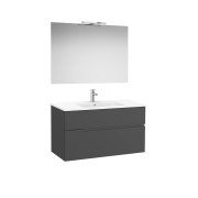 Victoria-n pack (meuble+lavabo+miroir+applique) 2 tiroirs 1000 mm onyx - ROCA A852108531 