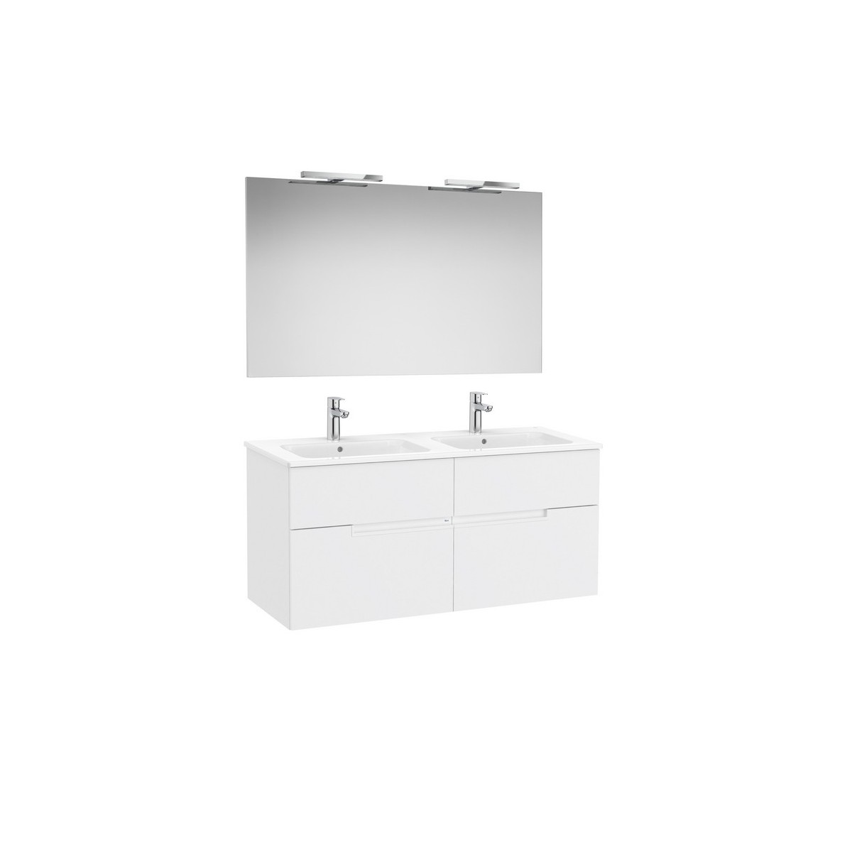 Victoria-n pack (meuble+lavabo+miroir+appliques) 4 tiroirs 1200 mm blanc mat - ROCA A852109509 